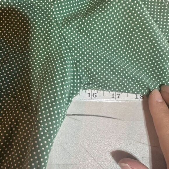 All the Wild Roses Women's Polka Dot Boho Tiered Breezy‎ Midi Dress Green Size 8 - Picture 12 of 15